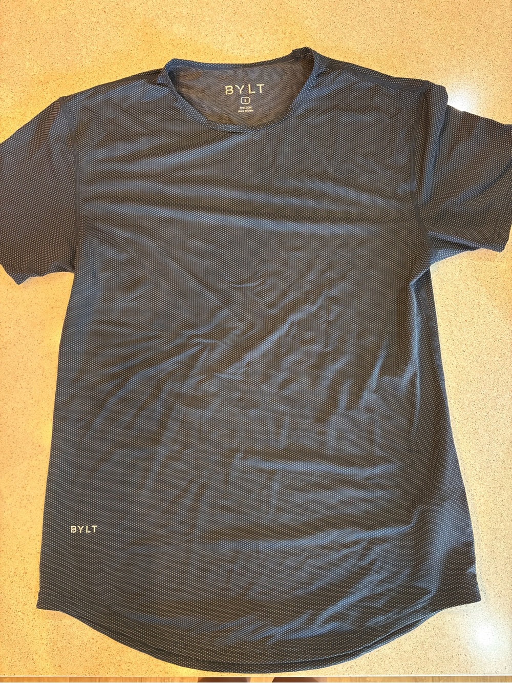 BYLT Basics Navy Short Sleeve Crew Performance Tee